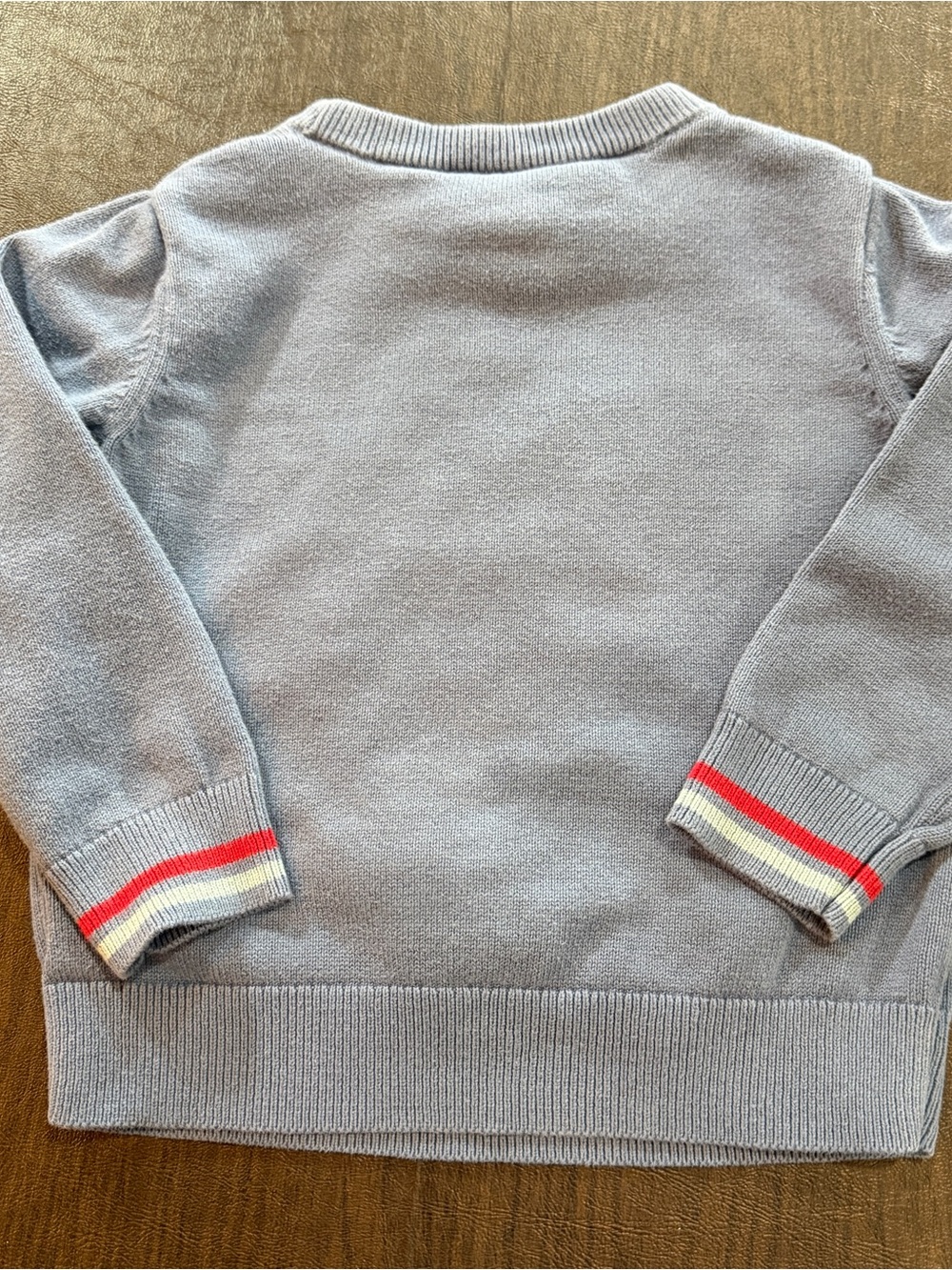 Disney Gap Light Blue Sweater with Red Skiing Mickey Graphic Sz 3 - Picture 8 of 8